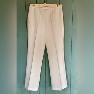VTG  Zio Younga Higher Waisted White Wide Leg Flare Poly Pant 16 EUC
